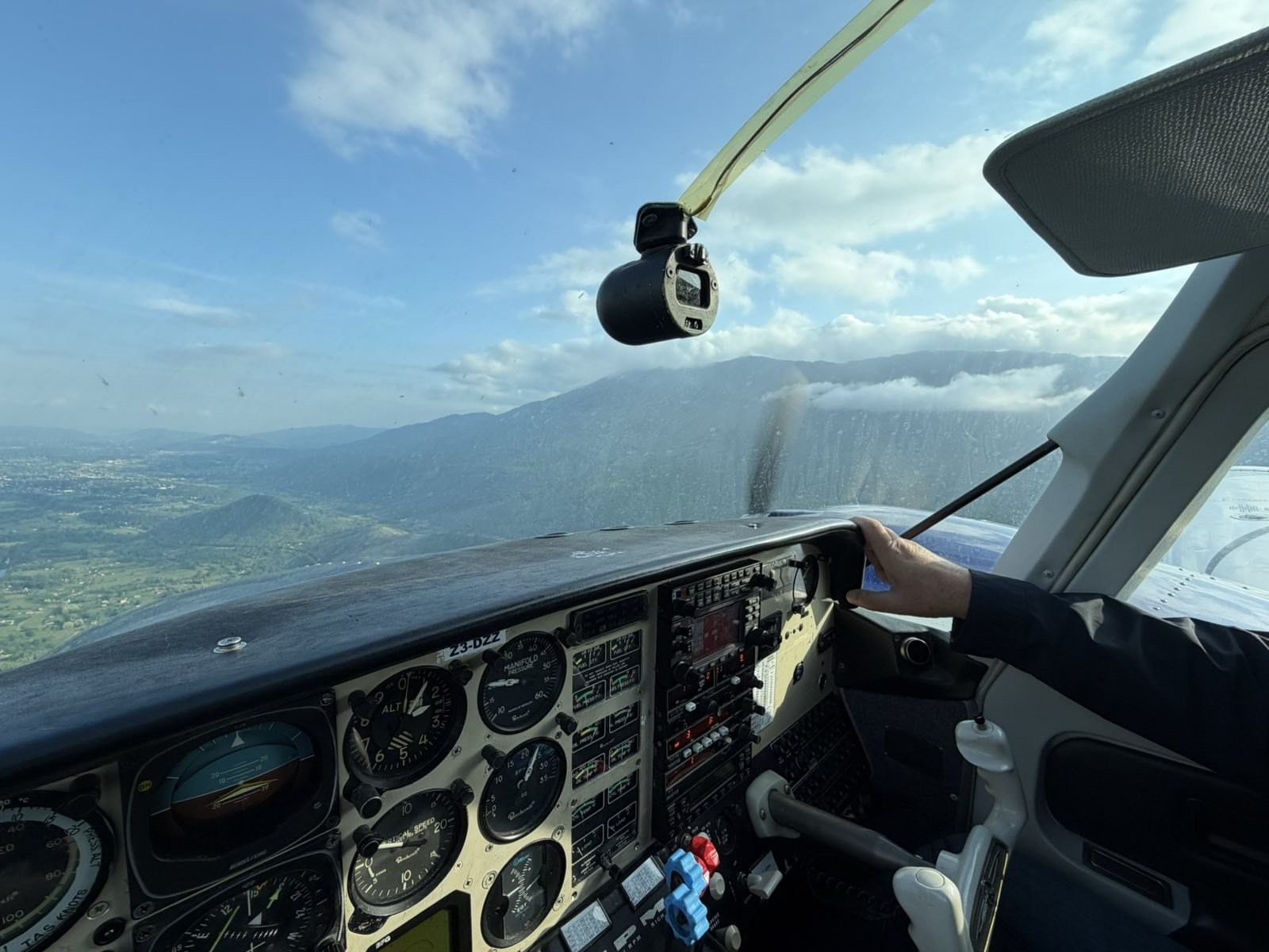 Twin-engine cockpit over Montenegro