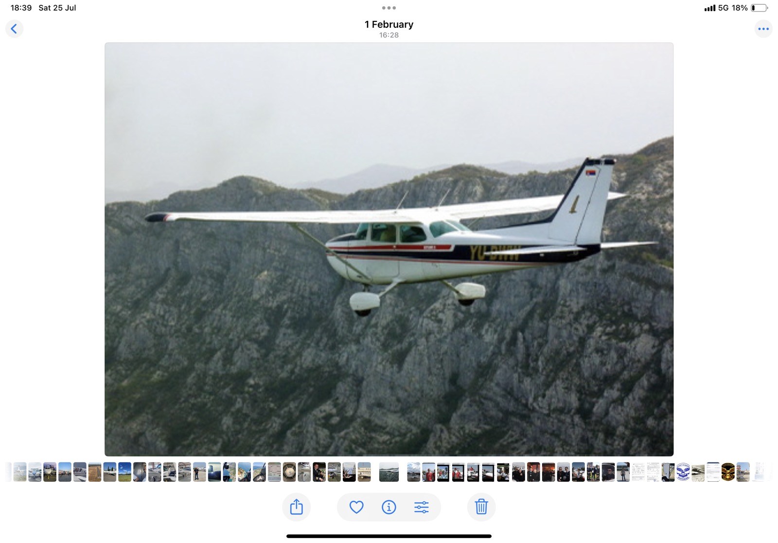 Training aircraft above Montenegro terrain