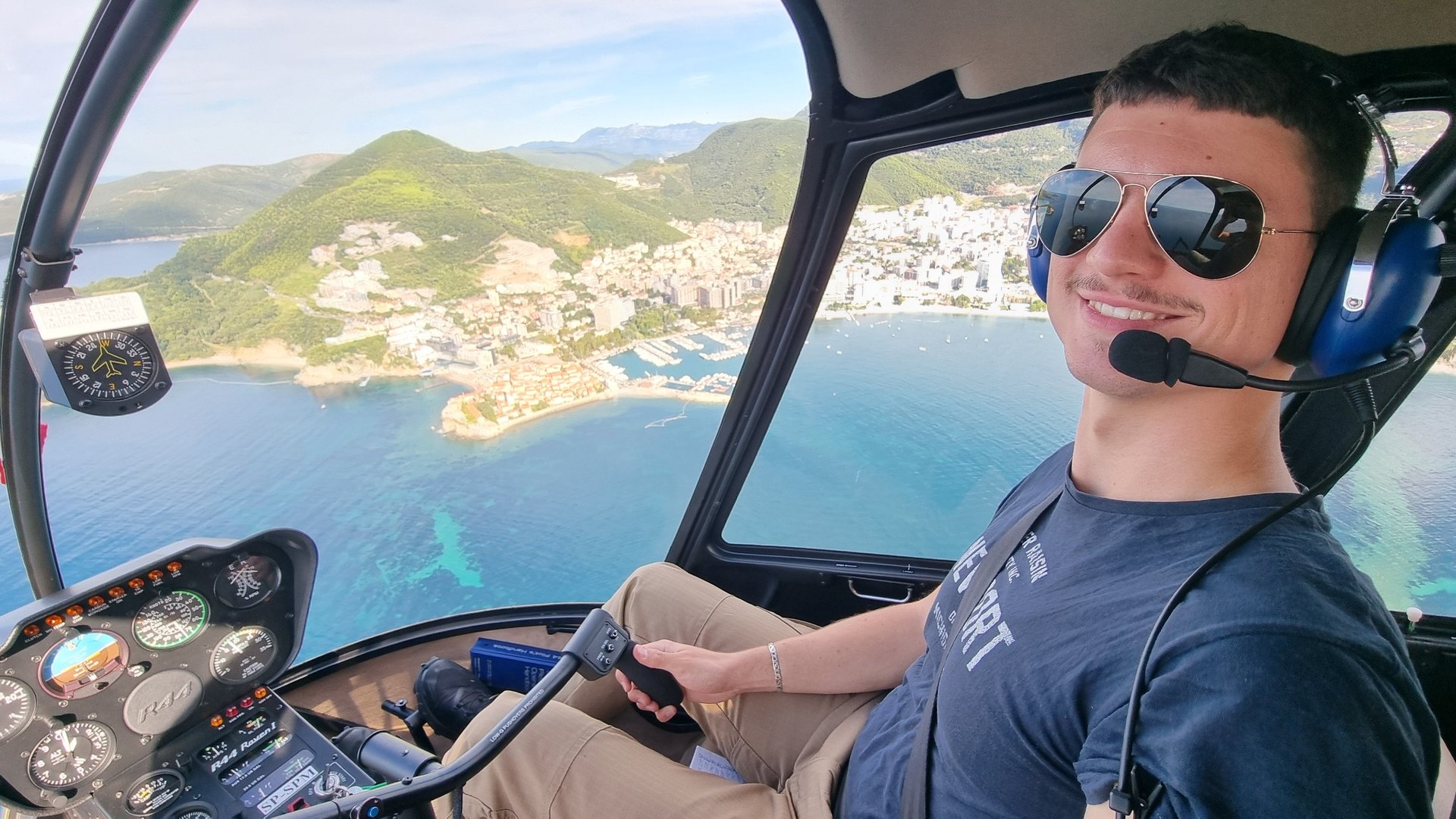 Helicopter flying over Montenegro